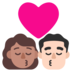 Kiss: Woman, Man, Medium Skin Tone, Light Skin Tone Emoji Copy Paste ― 👩🏽‍❤️‍💋‍👨🏻 - microsoft