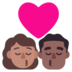 Kiss: Woman, Man, Medium Skin Tone, Medium-dark Skin Tone Emoji Copy Paste ― 👩🏽‍❤️‍💋‍👨🏾 - microsoft