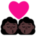 Kiss: Woman, Woman, Dark Skin Tone Emoji Copy Paste ― 👩🏿‍❤️‍💋‍👩🏿 - microsoft