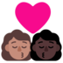 Kiss: Woman, Woman, Medium Skin Tone, Dark Skin Tone Emoji Copy Paste ― 👩🏽‍❤️‍💋‍👩🏿 - microsoft