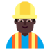 Man Construction Worker: Dark Skin Tone Emoji Copy Paste ― 👷🏿‍♂ - microsoft