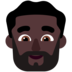 Man: Dark Skin Tone, Beard Emoji Copy Paste ― 🧔🏿‍♂ - microsoft