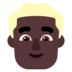 Man: Dark Skin Tone, Blond Hair Emoji Copy Paste ― 👱🏿‍♂ - microsoft