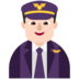 Man Pilot: Light Skin Tone Emoji Copy Paste ― 👨🏻‍✈ - microsoft