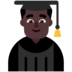 Man Student: Dark Skin Tone Emoji Copy Paste ― 👨🏿‍🎓 - microsoft