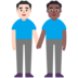 Men Holding Hands: Light Skin Tone, Medium-dark Skin Tone Emoji Copy Paste ― 👨🏻‍🤝‍👨🏾 - microsoft