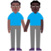 Men Holding Hands: Medium-dark Skin Tone, Dark Skin Tone Emoji Copy Paste ― 👨🏾‍🤝‍👨🏿 - microsoft