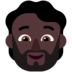 Person: Dark Skin Tone, Beard Emoji Copy Paste ― 🧔🏿 - microsoft