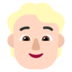 Person: Light Skin Tone, Blond Hair Emoji Copy Paste ― 👱🏻 - microsoft