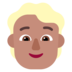 Person: Medium Skin Tone, Blond Hair Emoji Copy Paste ― 👱🏽 - microsoft
