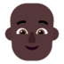 Person: Dark Skin Tone, Bald Emoji Copy Paste ― 🧑🏿‍🦲 - microsoft