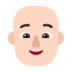 Person: Light Skin Tone, Bald Emoji Copy Paste ― 🧑🏻‍🦲 - microsoft