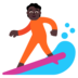 Person Surfing: Dark Skin Tone Emoji Copy Paste ― 🏄🏿 - microsoft