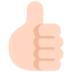 Thumbs Up: Light Skin Tone Emoji Copy Paste ― 👍🏻 - microsoft