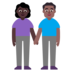 Woman And Man Holding Hands: Dark Skin Tone, Medium-dark Skin Tone Emoji Copy Paste ― 👩🏿‍🤝‍👨🏾 - microsoft