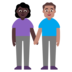 Woman And Man Holding Hands: Dark Skin Tone, Medium Skin Tone Emoji Copy Paste ― 👩🏿‍🤝‍👨🏽 - microsoft