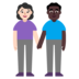 Woman And Man Holding Hands: Light Skin Tone, Dark Skin Tone Emoji Copy Paste ― 👩🏻‍🤝‍👨🏿 - microsoft