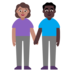 Woman And Man Holding Hands: Medium Skin Tone, Dark Skin Tone Emoji Copy Paste ― 👩🏽‍🤝‍👨🏿 - microsoft