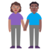 Woman And Man Holding Hands: Medium Skin Tone, Medium-dark Skin Tone Emoji Copy Paste ― 👩🏽‍🤝‍👨🏾 - microsoft