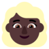 Woman: Dark Skin Tone, Blond Hair Emoji Copy Paste ― 👱🏿‍♀ - microsoft
