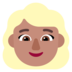 Woman: Medium Skin Tone, Blond Hair Emoji Copy Paste ― 👱🏽‍♀ - microsoft