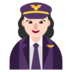Woman Pilot: Light Skin Tone Emoji Copy Paste ― 👩🏻‍✈ - microsoft