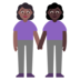 Women Holding Hands: Medium-dark Skin Tone, Dark Skin Tone Emoji Copy Paste ― 👩🏾‍🤝‍👩🏿 - microsoft