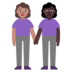 Women Holding Hands: Medium Skin Tone, Dark Skin Tone Emoji Copy Paste ― 👩🏽‍🤝‍👩🏿 - microsoft