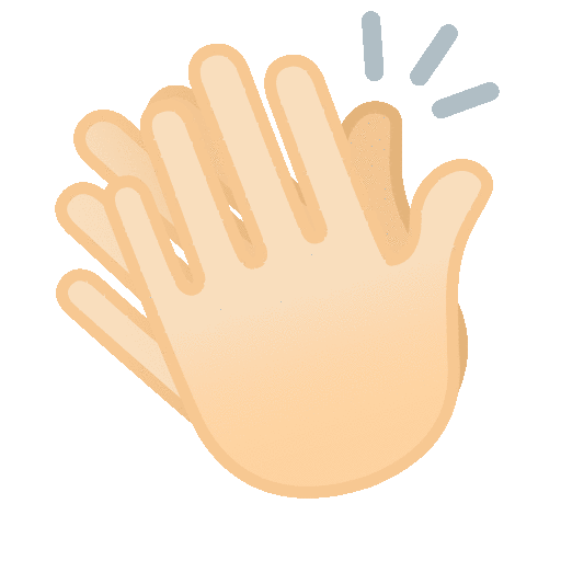Clapping Hands: Light Skin Tone Emoji Copy Paste ― 👏🏻 - noto-color