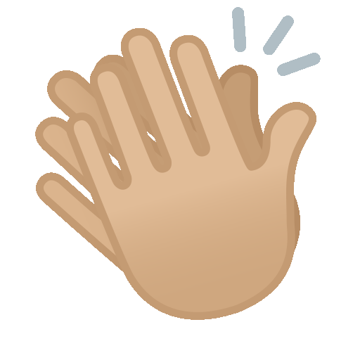 Clapping Hands: Medium-light Skin Tone Emoji Copy Paste ― 👏🏼 - noto-color