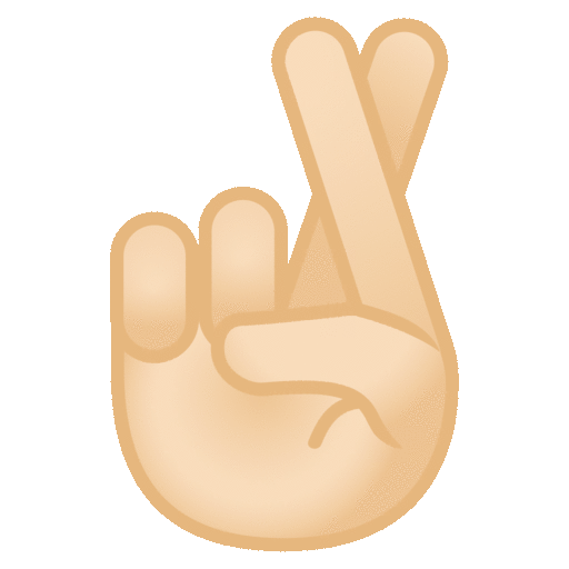 Crossed Fingers: Light Skin Tone Emoji Copy Paste ― 🤞🏻 - noto-color