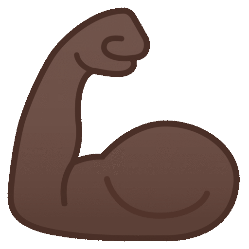 Flexed Biceps: Dark Skin Tone Emoji Copy Paste ― 💪🏿 - noto-color