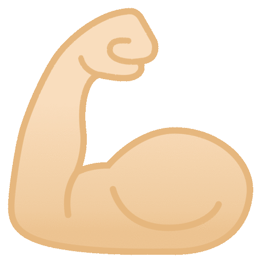 Flexed Biceps: Light Skin Tone Emoji Copy Paste ― 💪🏻 - noto-color