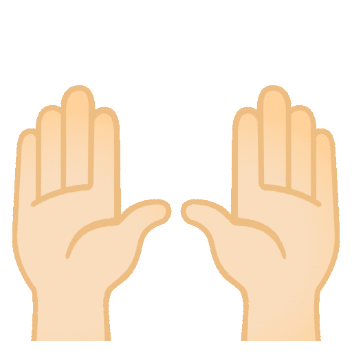 Raising Hands: Light Skin Tone Emoji Copy Paste ― 🙌🏻 - noto-color