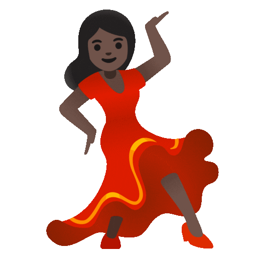 Woman Dancing: Dark Skin Tone Emoji Copy Paste ― 💃🏿 - noto-color