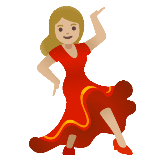 Woman Dancing: Medium-light Skin Tone Emoji Copy Paste ― 💃🏼 - noto-color
