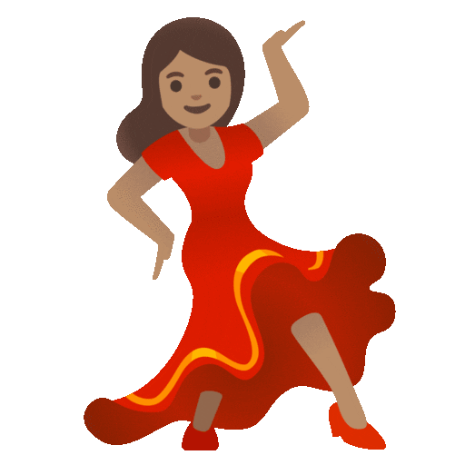 Woman Dancing: Medium Skin Tone Emoji Copy Paste ― 💃🏽 - noto-color