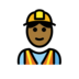 Construction Worker: Medium-dark Skin Tone Emoji Copy Paste ― 👷🏾 - openmoji