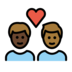 Couple With Heart: Man, Man, Dark Skin Tone, Medium-dark Skin Tone Emoji Copy Paste ― 👨🏿‍❤️‍👨🏾 - openmoji