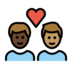 Couple With Heart: Man, Man, Dark Skin Tone, Medium Skin Tone Emoji Copy Paste ― 👨🏿‍❤️‍👨🏽 - openmoji