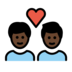 Couple With Heart: Man, Man, Dark Skin Tone Emoji Copy Paste ― 👨🏿‍❤️‍👨🏿 - openmoji