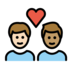 Couple With Heart: Man, Man, Light Skin Tone, Medium Skin Tone Emoji Copy Paste ― 👨🏻‍❤️‍👨🏽 - openmoji