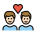 Couple With Heart: Man, Man, Light Skin Tone Emoji Copy Paste ― 👨🏻‍❤️‍👨🏻 - openmoji