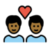 Couple With Heart: Man, Man, Medium-dark Skin Tone Emoji Copy Paste ― 👨🏾‍❤️‍👨🏾 - openmoji