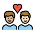 Couple With Heart: Man, Man, Medium-light Skin Tone, Light Skin Tone Emoji Copy Paste ― 👨🏼‍❤️‍👨🏻 - openmoji