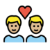 Couple With Heart: Man, Man, Medium-light Skin Tone Emoji Copy Paste ― 👨🏼‍❤️‍👨🏼 - openmoji