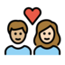 Couple With Heart: Person, Person, Medium-light Skin Tone, Light Skin Tone Emoji Copy Paste ― 🧑🏼‍❤️‍🧑🏻 - openmoji
