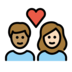 Couple With Heart: Person, Person, Medium Skin Tone, Light Skin Tone Emoji Copy Paste ― 🧑🏽‍❤️‍🧑🏻 - openmoji