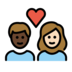 Couple With Heart: Woman, Man, Dark Skin Tone, Light Skin Tone Emoji Copy Paste ― 👩🏿‍❤️‍👨🏻 - openmoji