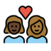 Couple With Heart: Woman, Woman, Dark Skin Tone, Medium-dark Skin Tone Emoji Copy Paste ― 👩🏿‍❤️‍👩🏾 - openmoji